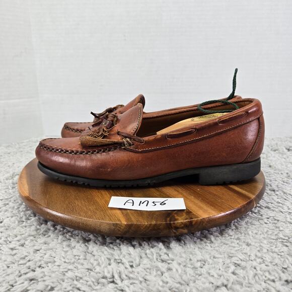 Allen Edmonds Mens 10D Nashua Brown Leather Kiltie Tassel Fringe Loafer 42252 main image 4